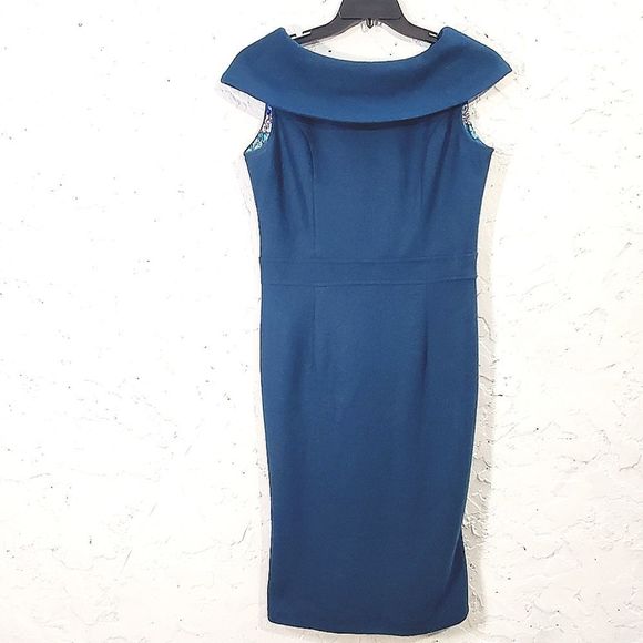 Collectif Dresses & Skirts - Collectif wool blend pin up style midi greenish sheath dress size medium